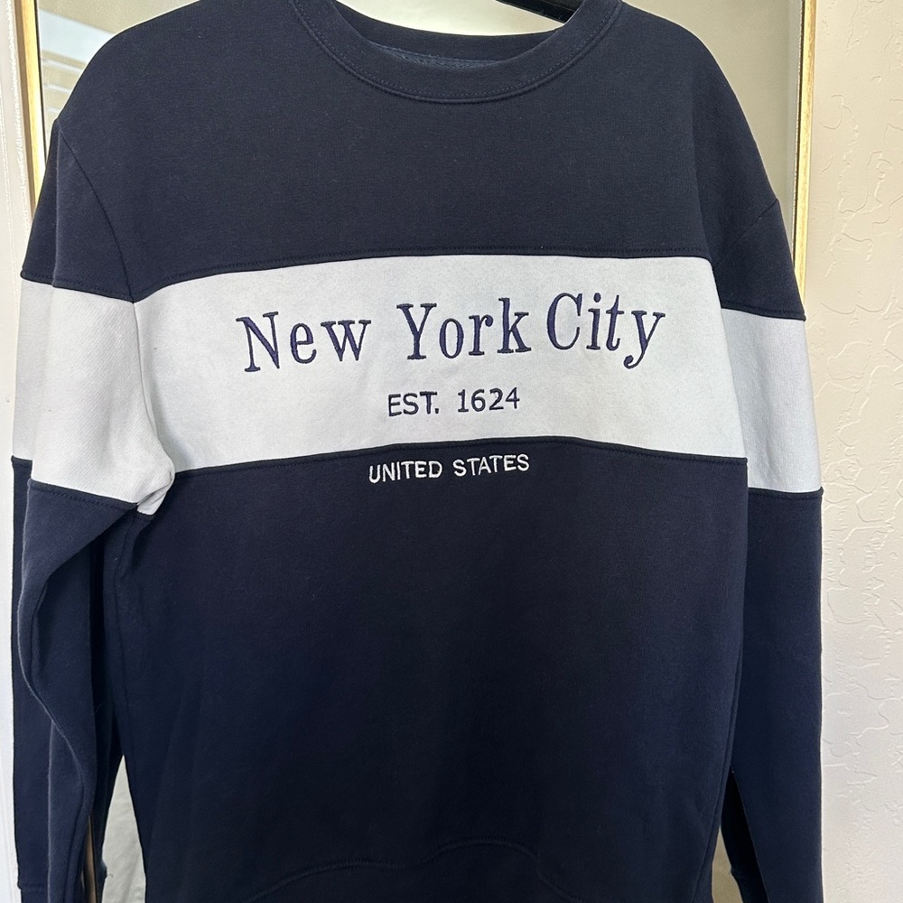 Navy and White New York City Sweater
